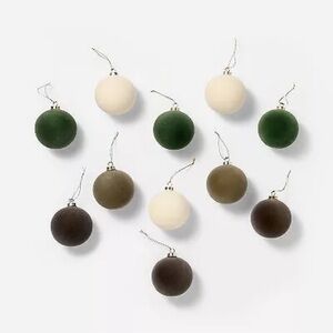 Studio McGee Threshold Set of 11 Velvet Christmas Ornaments Neutral *NEW*